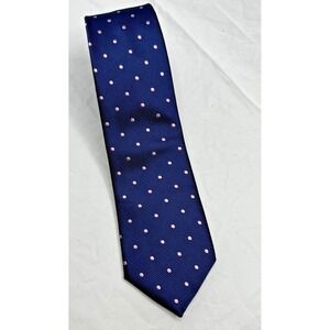 OTAA Australia Neck Tie Navy Blue Pink Squares Skinny 2.5" wide Microfiber